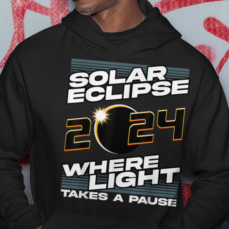 Solar Eclipse 2024 Where Light Takes A Pause Solar Eclipse Hoodie Personalized Gifts