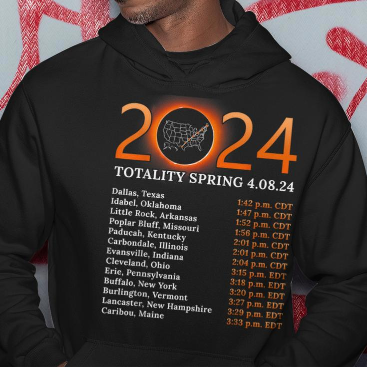 Solar Eclipse 2024 Party America Totality Total Usa Map Hoodie Unique Gifts