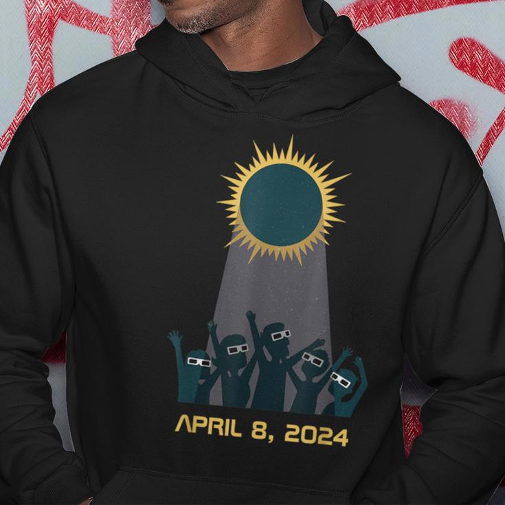 Solar Eclipse 2024 People Wearing Solar Eclipse Glasses Hoodie Unique Gifts