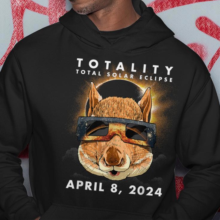 Solar Eclipse 2024 Squirrel Wearing Eclipse Glasses Hoodie | Seseable UK