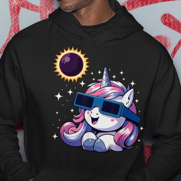 Solar Eclipse 2024 Unicorn Wearing Eclipse Glasses Hoodie Personalized Gifts