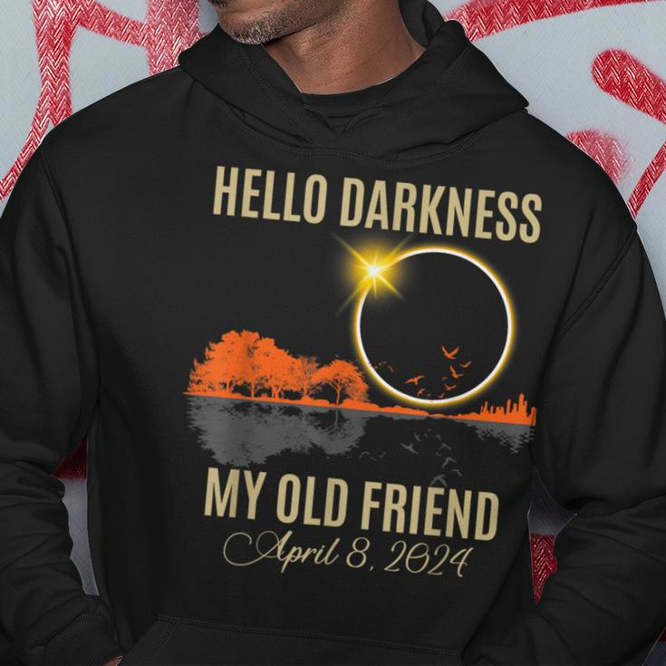 Solar Eclipse April 08 2024 Hello Darkness My Old Friend Hoodie Unique Gifts