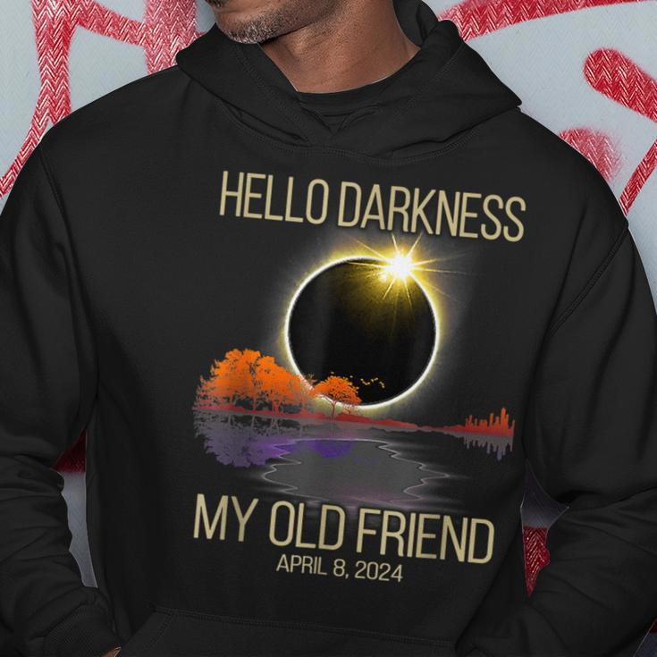 Solar Eclipse April 08 2024 Hello Darkness My Old Friend Hoodie Funny Gifts