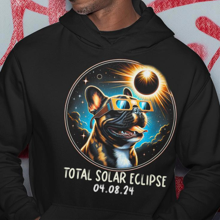 Solar Eclipse French Bulldog Wearing Glasses April 8 2024 Hoodie Funny Gifts