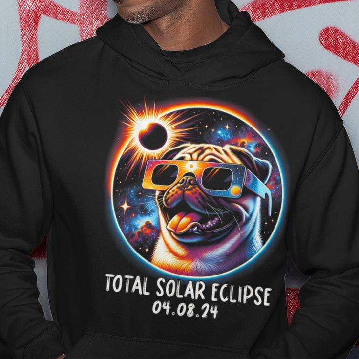 Solar Eclipse Pug Wearing Glasses Pet April 8 2024 Hoodie Unique Gifts