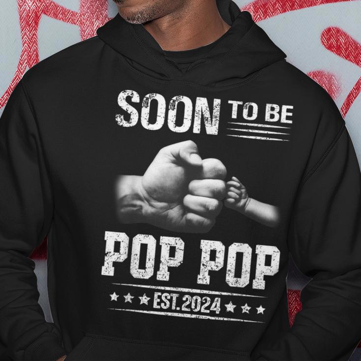 Soon To Be Pop Pop Est2024 Fathers Day New Dad Hoodie Unique Gifts