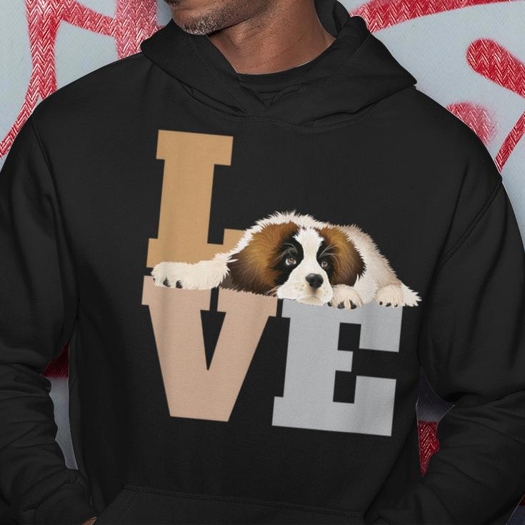 St Bernard Lazy Puppy Dog Slobbers On Word Love Hoodie Unique Gifts