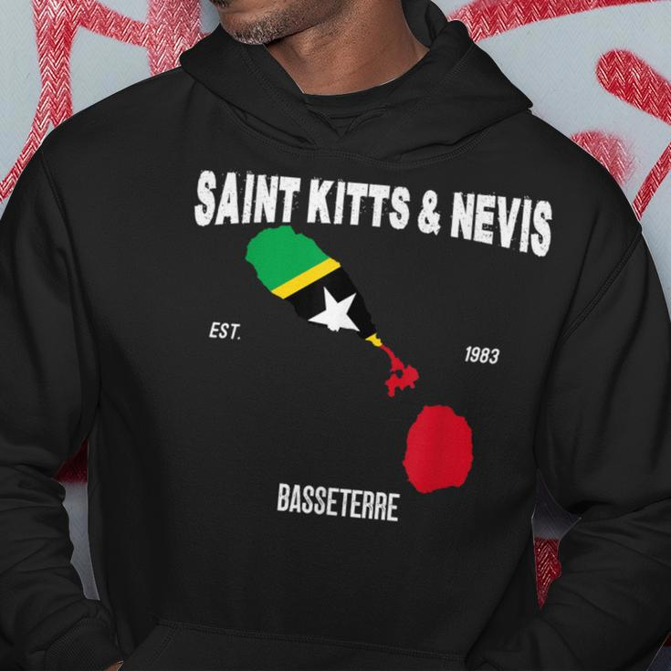 St Kitts & Nevis Flag Map Kittitian Nevisian National Day Hoodie Unique Gifts