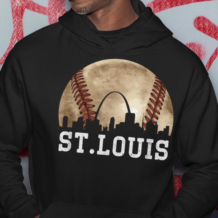 St Louis Skyline City Vintage Baseball Lover Hoodie Unique Gifts