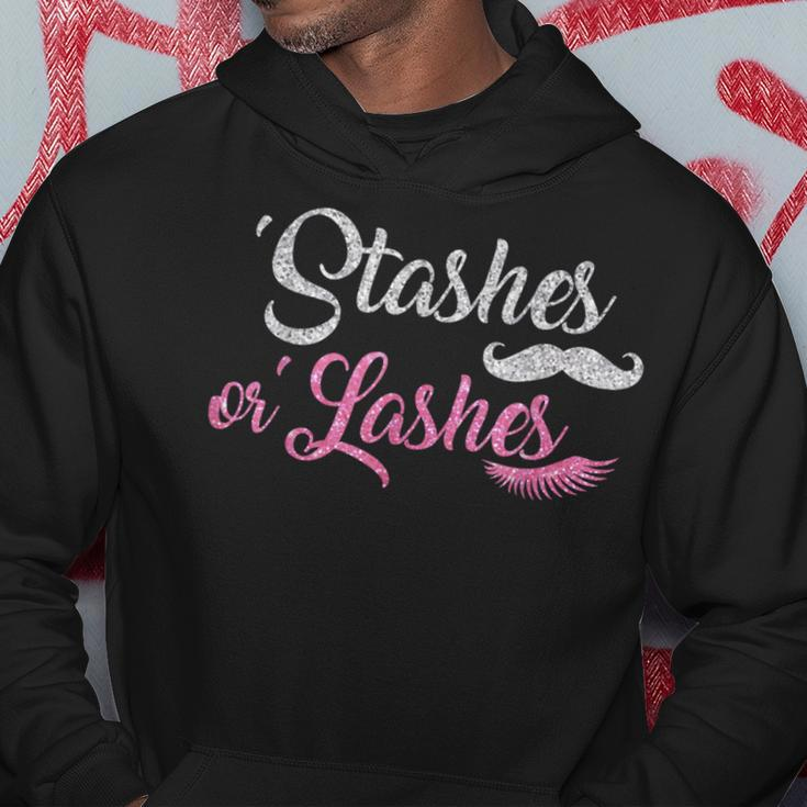 Stashes Or Lashes Baby Gender Shower RevealHoodie Unique Gifts