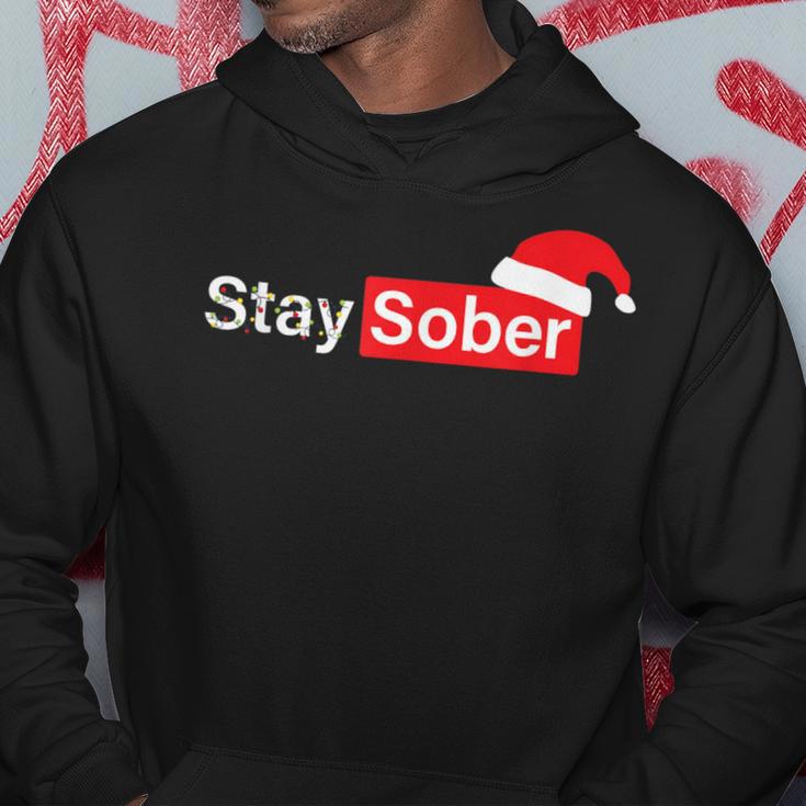 Stay Sober Santa Hat Hoodie Unique Gifts