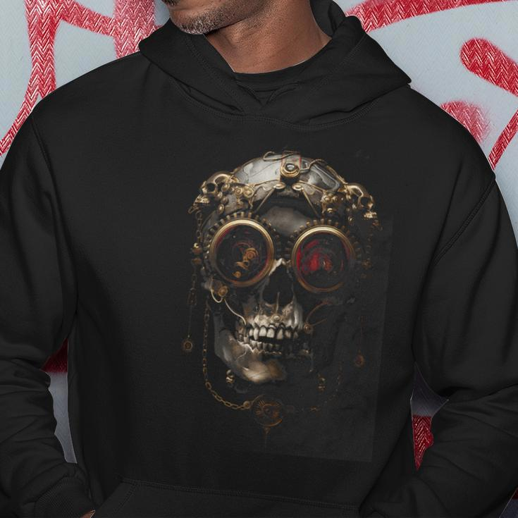 Steampunk Skull With Aviator Cap Gears Clockwork And Goggles Hoodie Unique Gifts