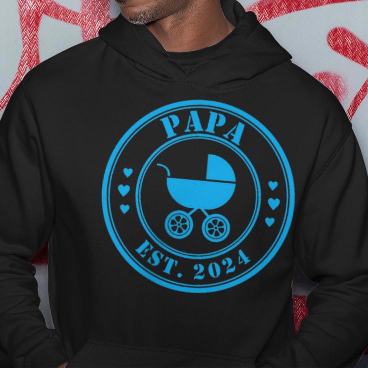 Stolzer Papa 2024 Werdender Papa Est 2024 Kapuzenpullover Lustige Geschenke