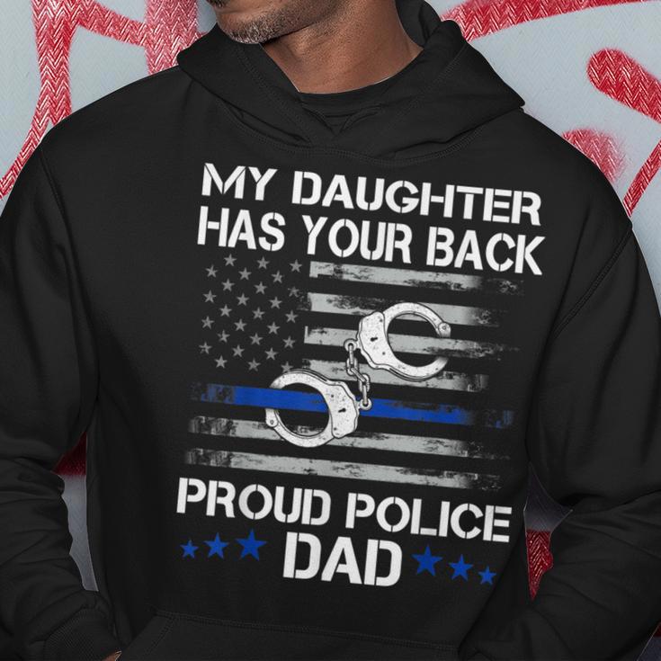 Stolzer Papa Eines Police Officer – Thin Blue Line Geschenk Kapuzenpullover Lustige Geschenke