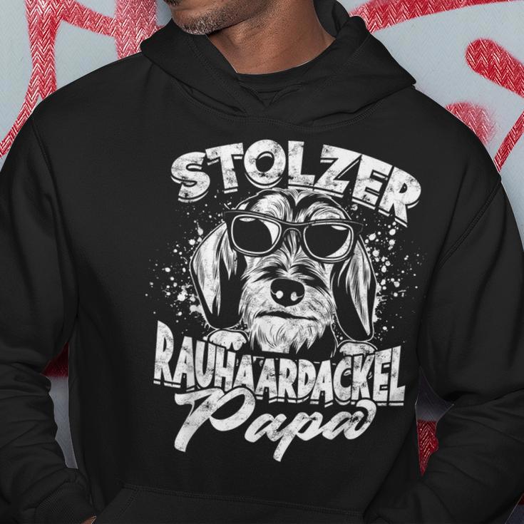 Stolzer Rauhaardackel Papa Herrchen Dogs Dachshund Kapuzenpullover Lustige Geschenke