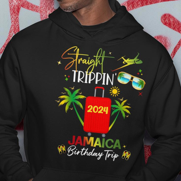 Straight Trippin' Jamaica Vacation 2024 Birthday Family Trip Hoodie Funny Gifts