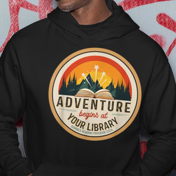 Summer Reading Program 2024 Adventure Begins At Your Library Hoodie Unique Gifts