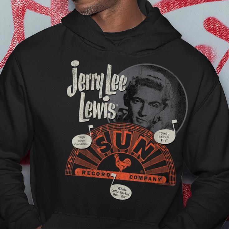 Sun Records X Jerry Lee Lewis Circle Portrait Distressed Hoodie Lustige Geschenke