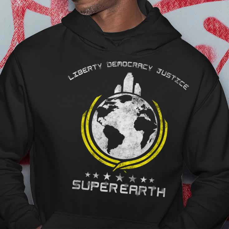Super Earth Diving Into Hell For Liberty Hell Of Diver Hoodie Funny Gifts