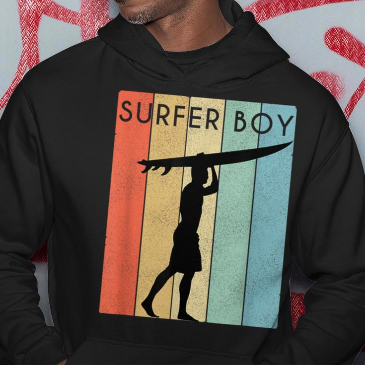 Surfer Boy Surf Illustration Surf Boy Throwback Hoodie Unique Gifts