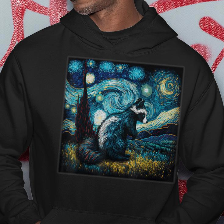 Surrealism Starry Night Skunk Hoodie Unique Gifts