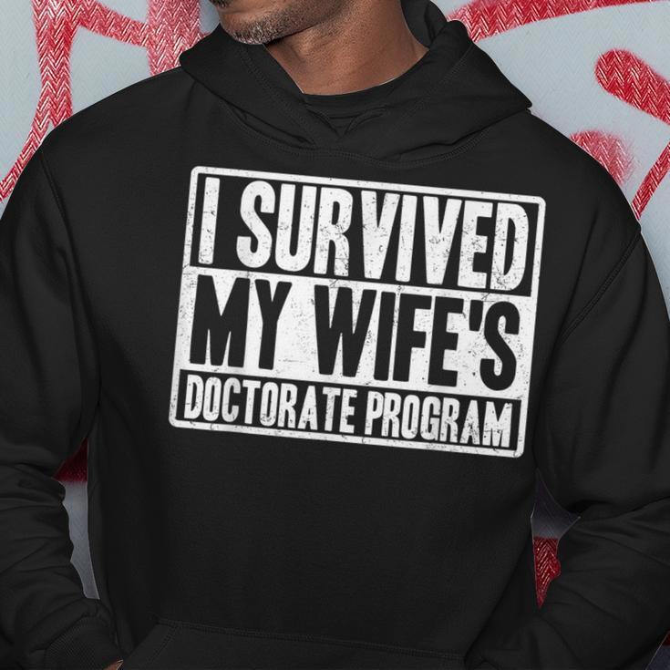 I Survived My Wife's Doctorate Program Phd Husband Hoodie Funny Gifts