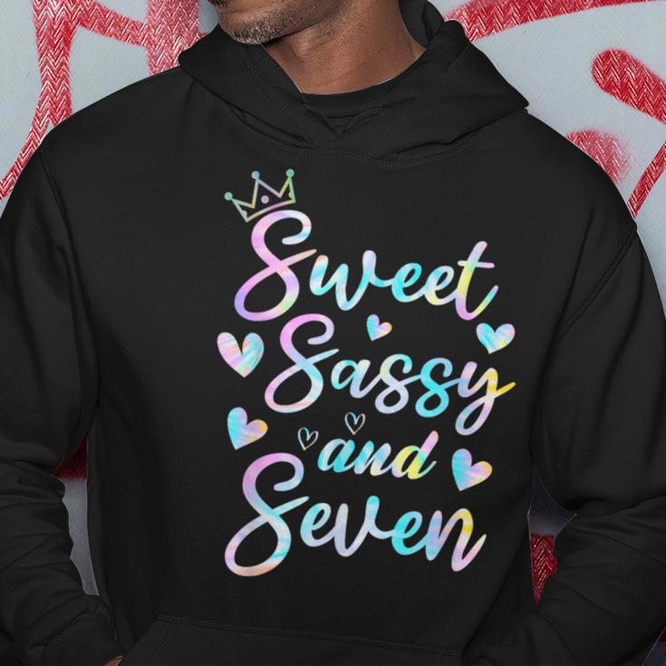 Sweet Sassy And Seven 7Th Birthday 7 Years Old Princess Girl Hoodie Unique Gifts