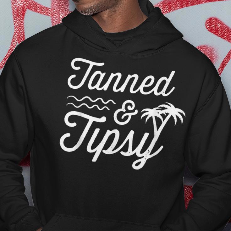 Tanned & Tipsy Summer Beach Drinking Garment Hoodie Unique Gifts