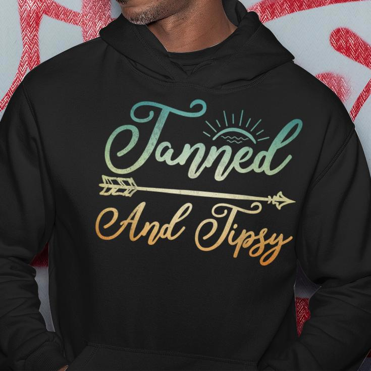 Tanned And Tipsy Tropical Vacation Beach Essentials Hoodie Unique Gifts