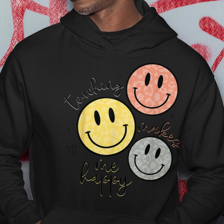 Teaching Makes Me Happy Smile Face School For Teacher Hoodie Unique Gifts