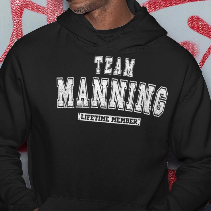 Team Manning Lifetime Member Family Last Name Hoodie Funny Gifts