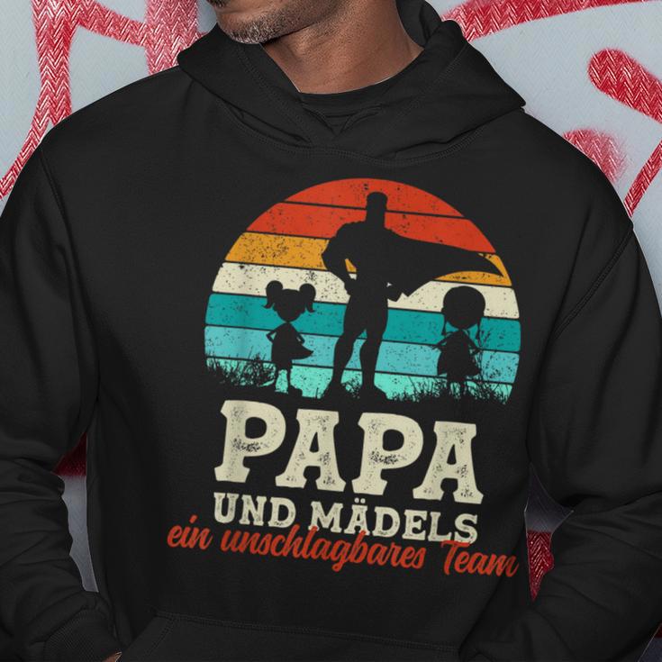 Team Papa Tochter Zwei Kinderatertag Bester Super Papa Kapuzenpullover Lustige Geschenke