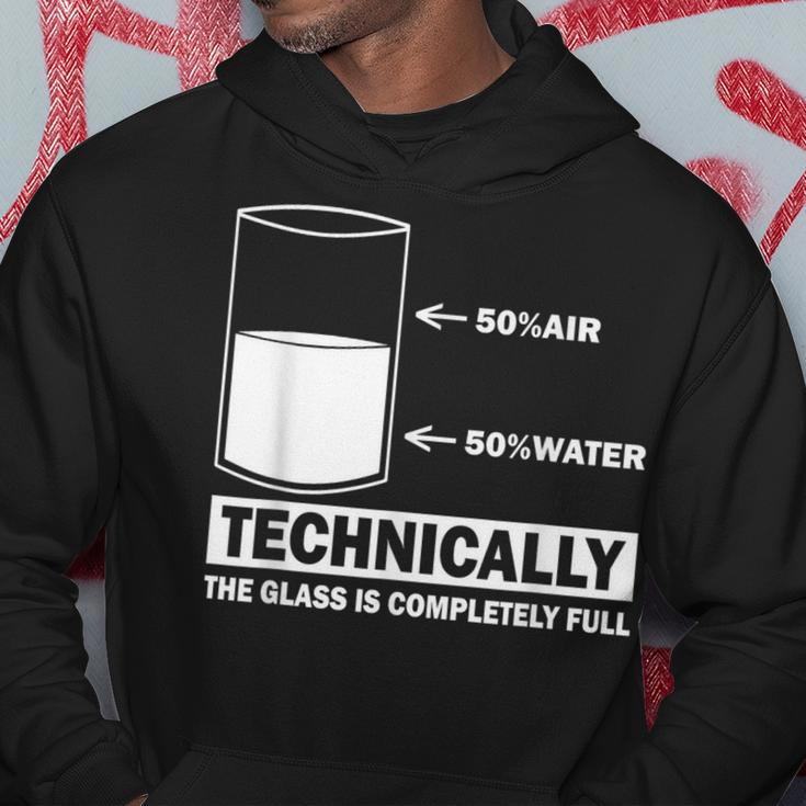 Technically The Glass Is Full Chemistry Humor Science Hoodie Funny Gifts