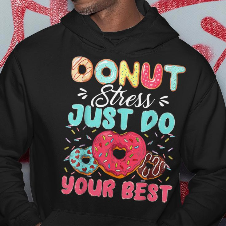 Testing Day Donut Stress Just Do Your Best Cute Teacher Hoodie Unique Gifts