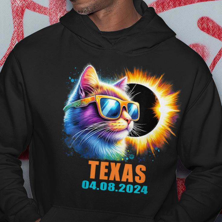 Texas Total Solar Eclipse 2024 Cat Solar Eclipse Glasses Hoodie Unique Gifts