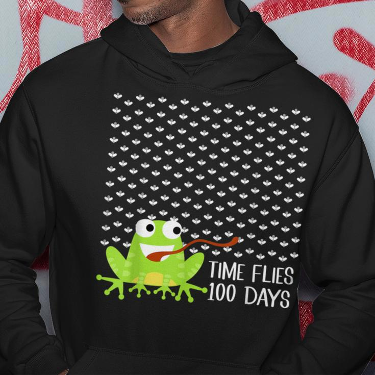 Time Flies 100 Days Frog Fly 100Th Day Of School Hoodie Unique Gifts