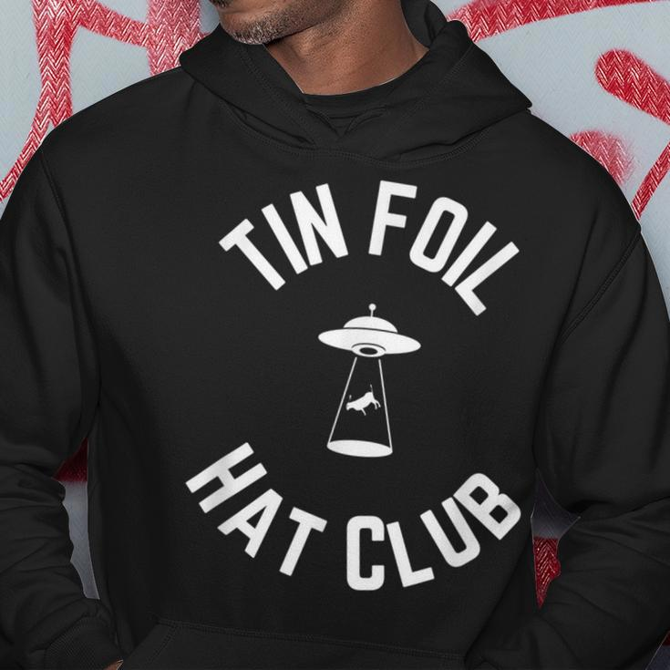 Tin Foil Hat Club With Ufo Cow Abduction Hoodie Unique Gifts