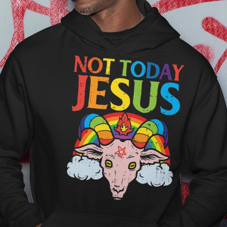 Today Not Jesus Satan Goat Satanic Rainbow Satanism Hoodie Unique Gifts
