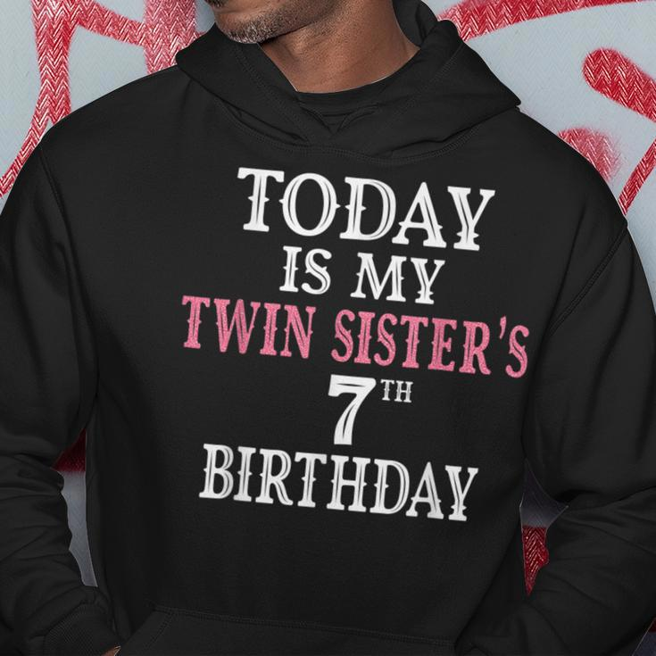 Today Is My Twin Sister's 7Th Birthday Party 7 Years Old Hoodie Unique Gifts