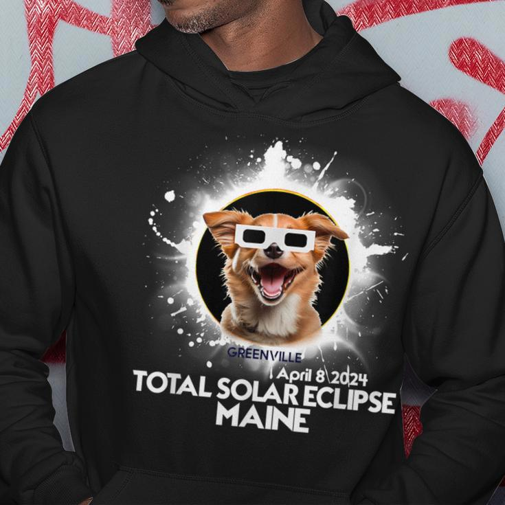 Total Solar Eclipse 2024 Greenville Maine Eclipse Dog Hoodie Unique Gifts