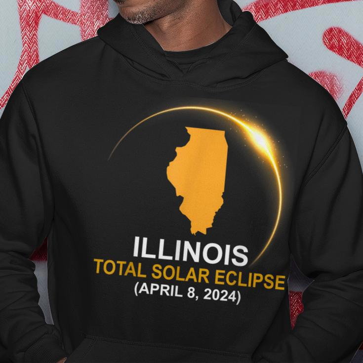 Total Solar Eclipse 2024 Illinois State Solar Eclipse Hoodie Unique Gifts
