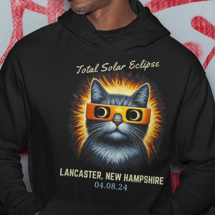 Total Solar Eclipse 2024 Lancaster New Hampshire Cat Lover Hoodie Personalized Gifts