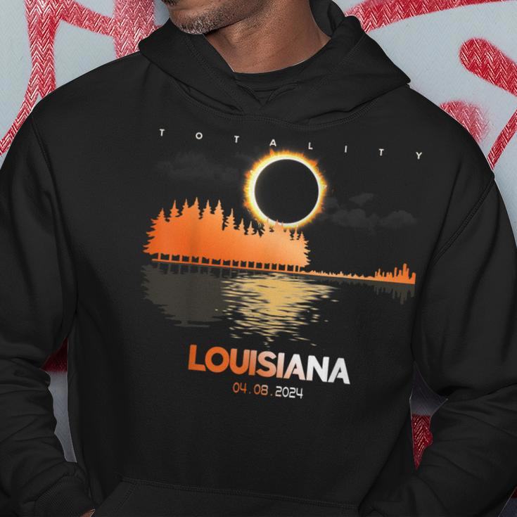 Total Solar Eclipse 2024 Louisiana Guitar Lovers Hoodie Unique Gifts