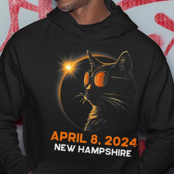 Total Solar Eclipse 2024 New Hampshire Cat Lover Glasses Hoodie Personalized Gifts