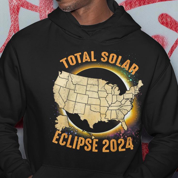 Total Solar Eclipse 2024 Totality Us Map Colorful Hoodie Unique Gifts