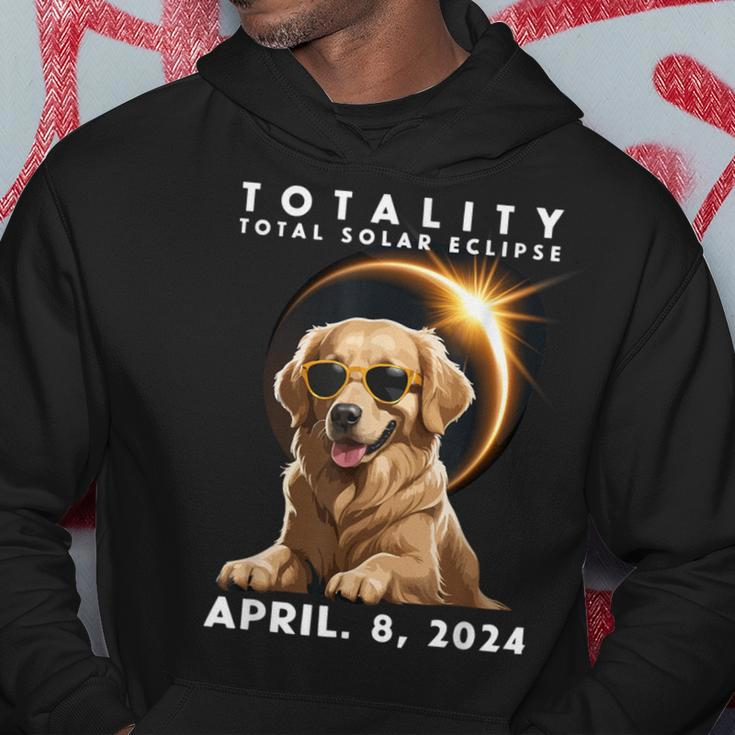 Total Solar Eclipse April 8 2024 Dog Golden Retriever Lover Hoodie Unique Gifts