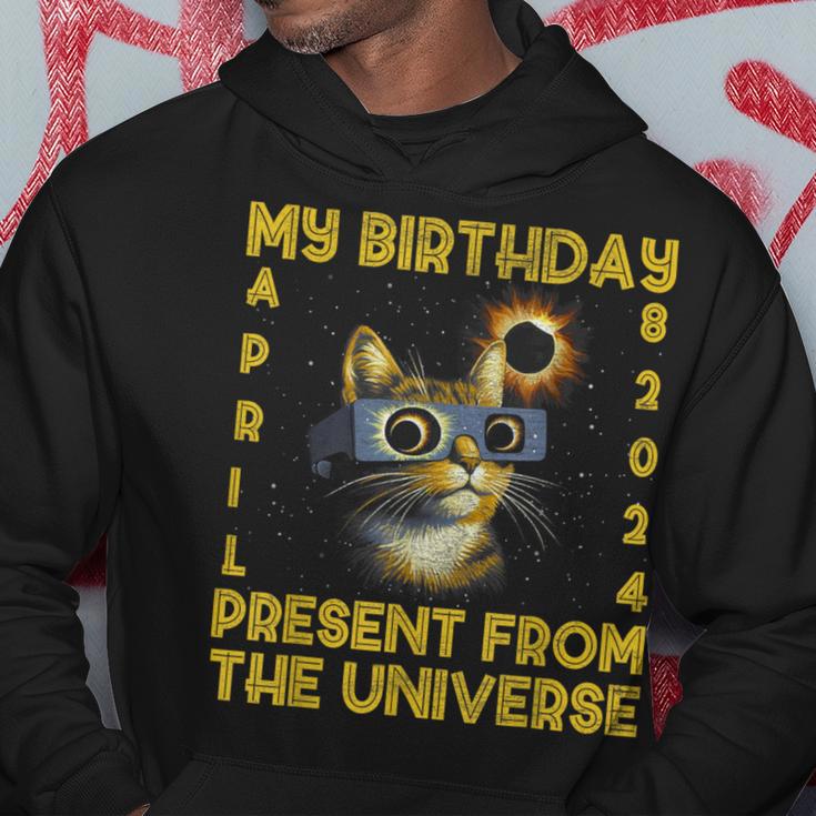 Total Solar Eclipse Birthday April 8 2024 Cat Birthday Party Hoodie Unique Gifts