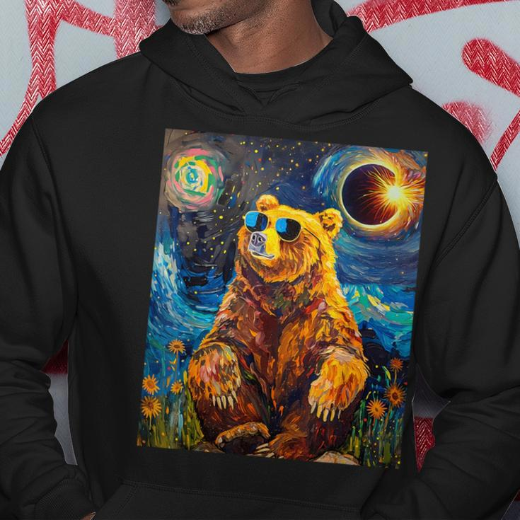 Total Solar Eclipse Grizzly Bear Hoodie Funny Gifts