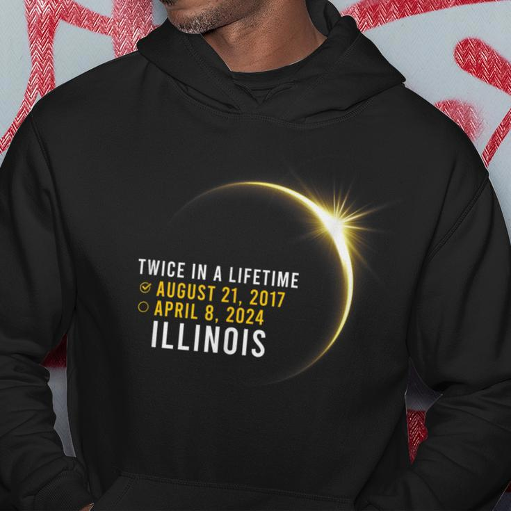 Totality Twice In A Lifetime Solar Eclipse 2024 Illinois Hoodie Unique Gifts