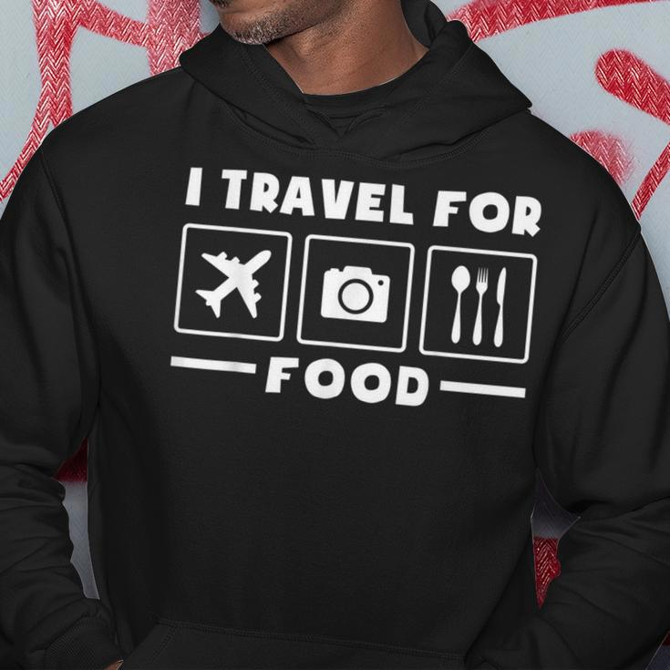 Traveler Flight Vacation Trip I Travel For Food Watercolor Hoodie Unique Gifts